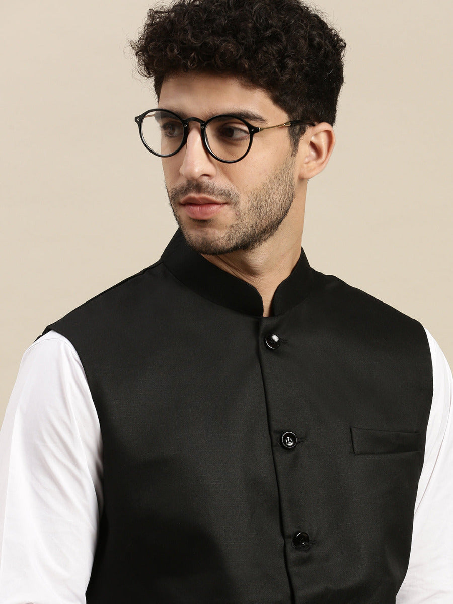 Men Ethnic Jacket Black DW11