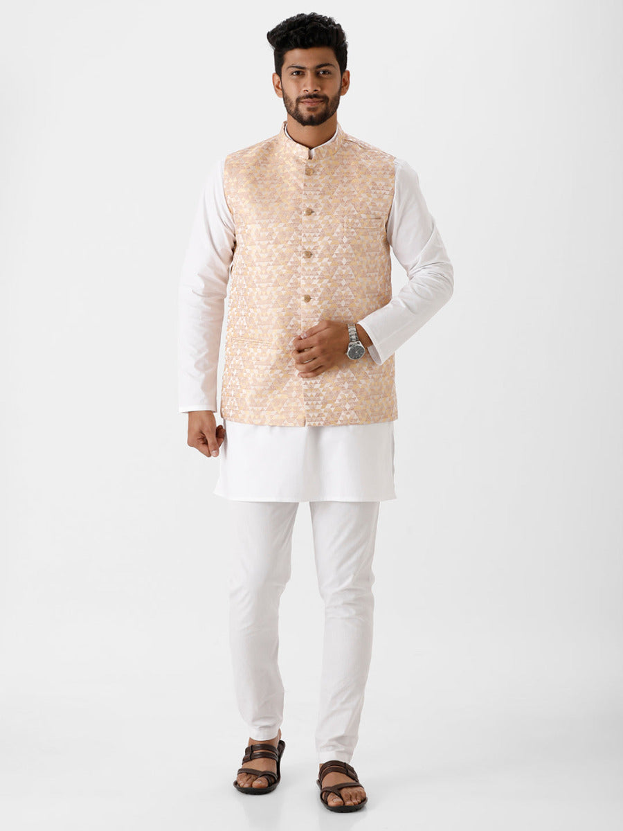 Mens Fancy Colour Nehru Jacket with Kurta Pants Set