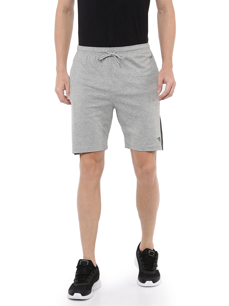 Super Combed Cotton Smart Fit One Side Zipper Shorts Grey Melange