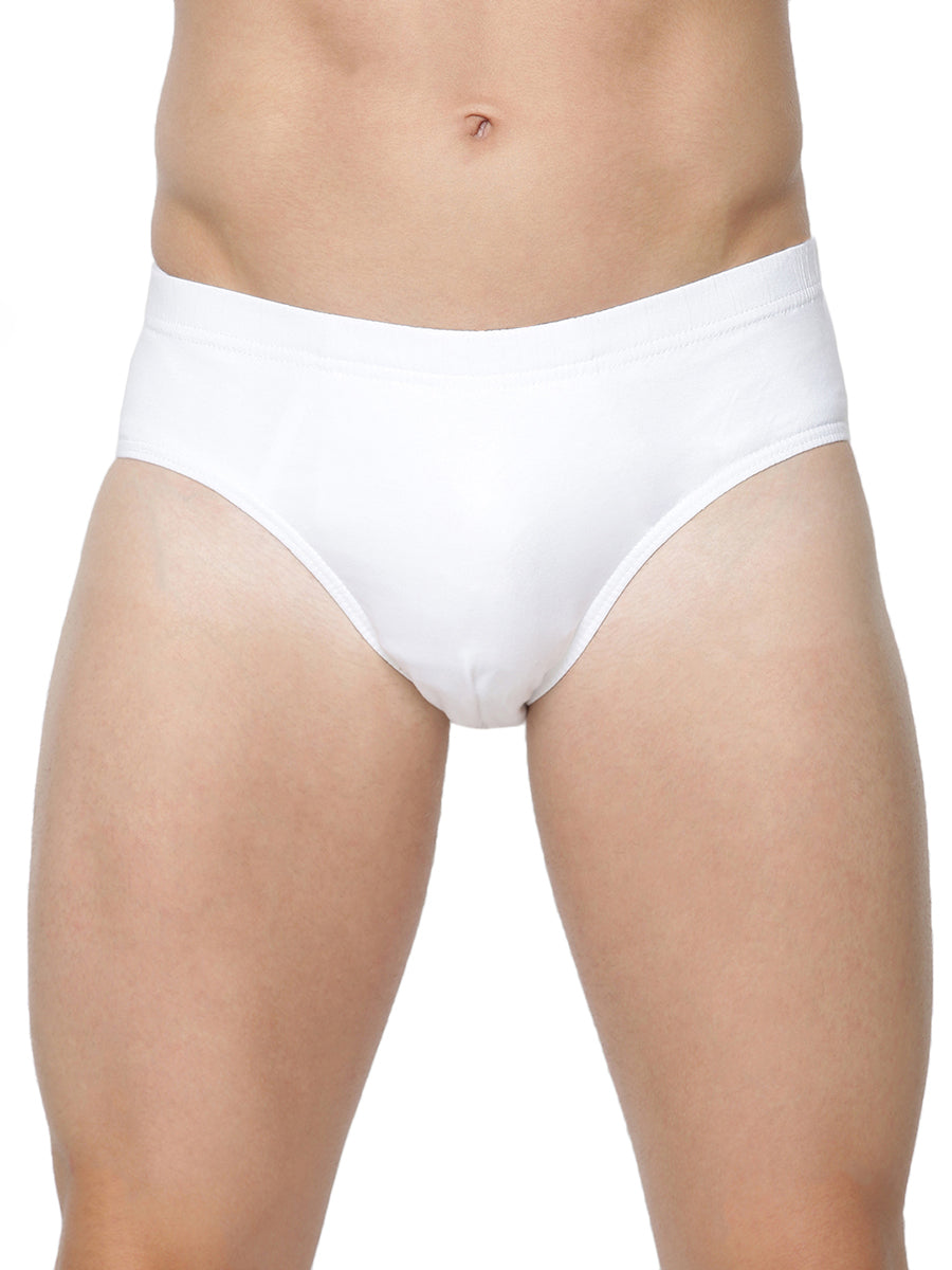 Women's Teri Cotton Full Cut Brief Panties White 4-Pack 