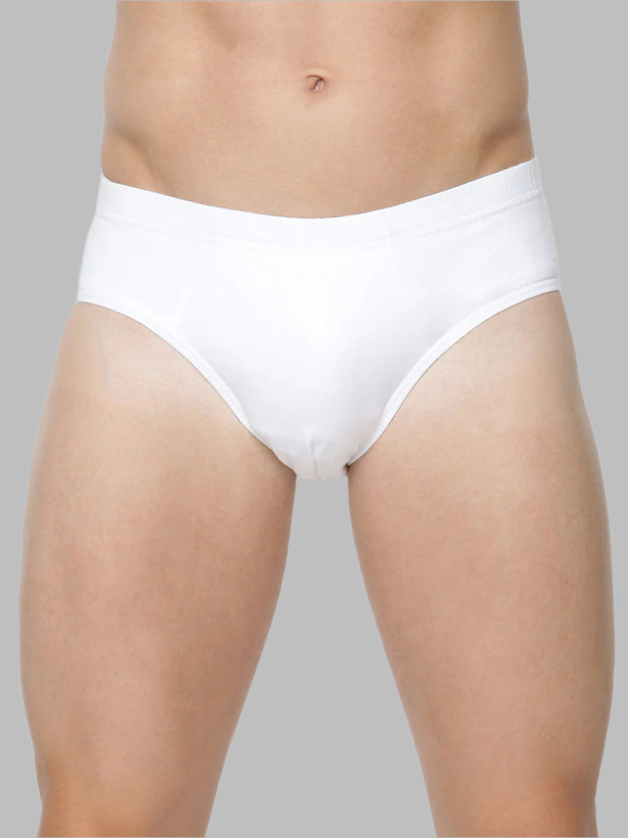 Mens Soft Stretch Inner Elastic White Color Brief Merc (2 PCs Pack)