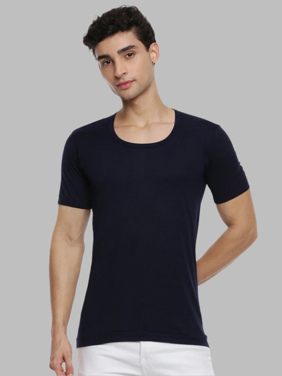Mens Fine Cotton Color Sleeve Banian RNS Sukra (2 PCs Pack)-Front view