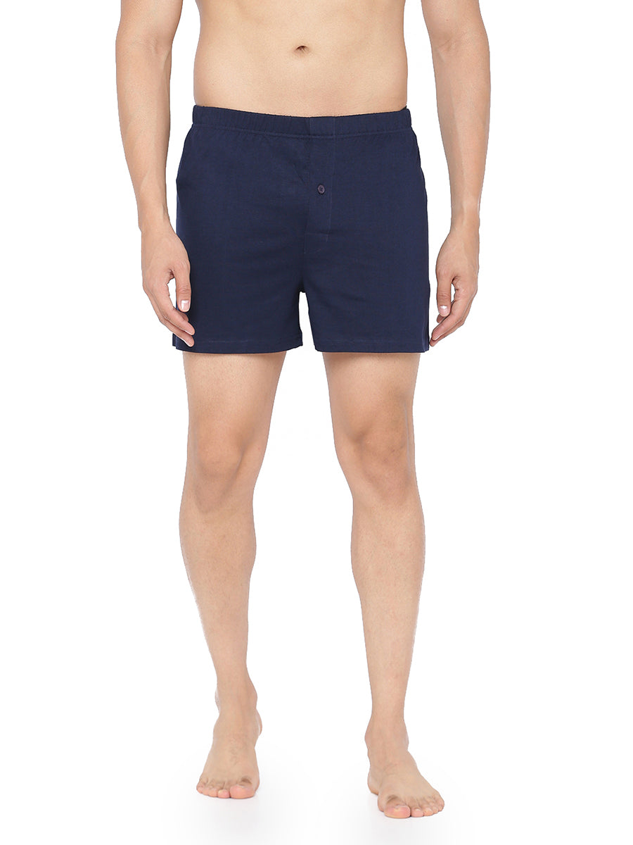 Mens Knitted Colour Boxers Real Relax-Blue