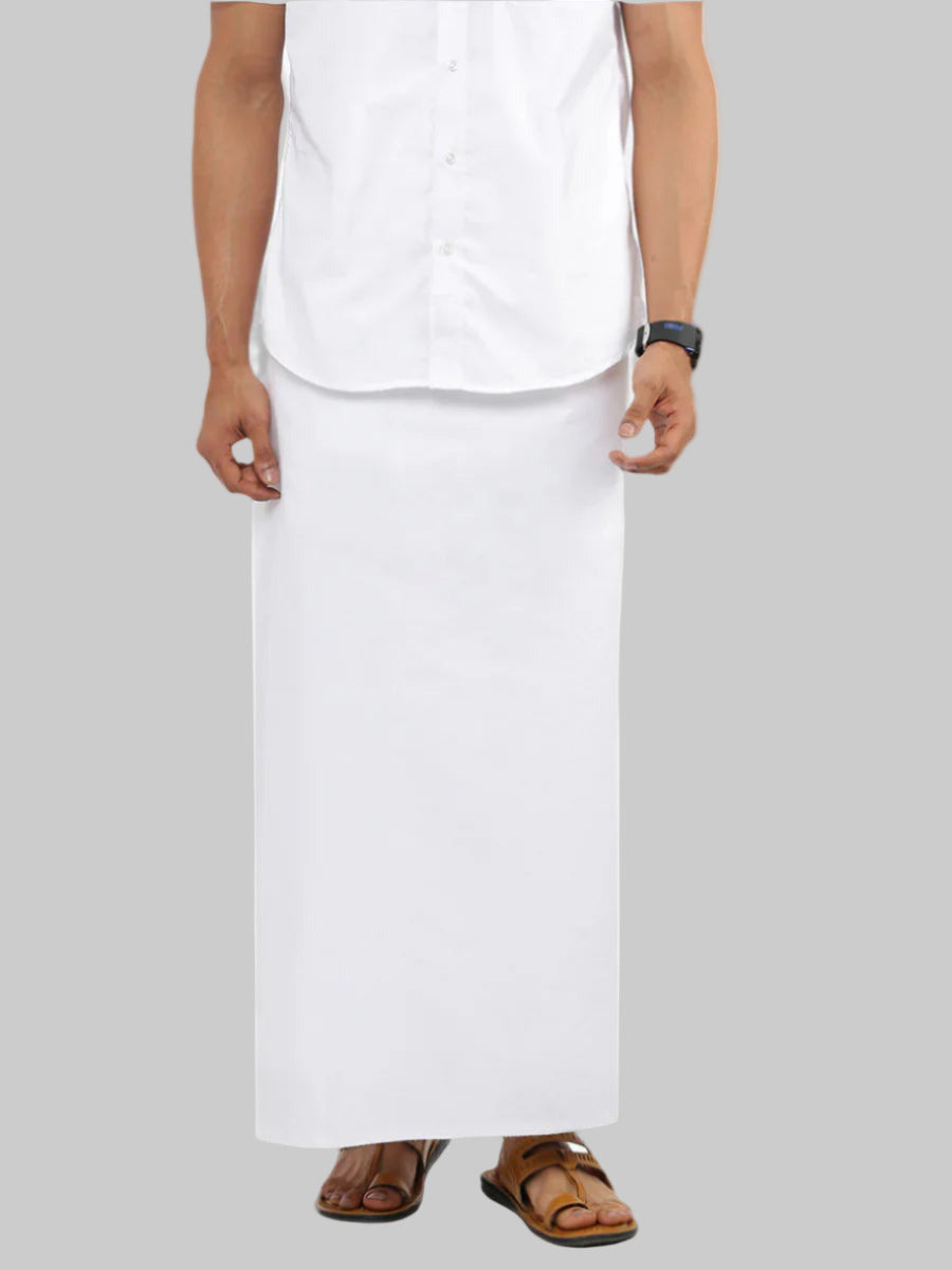 Men 100% Cotton Single Layer White Prayer Dhoti Smart Nice Paramas BB