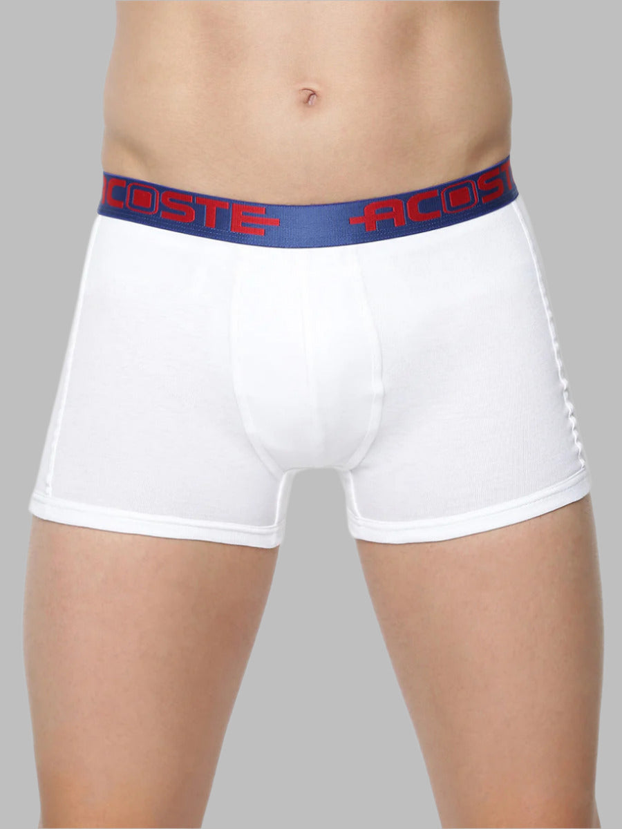 Combed Rib Spandex Outer Elastic Shorts White Acoste 1014 (2PCs Pack)