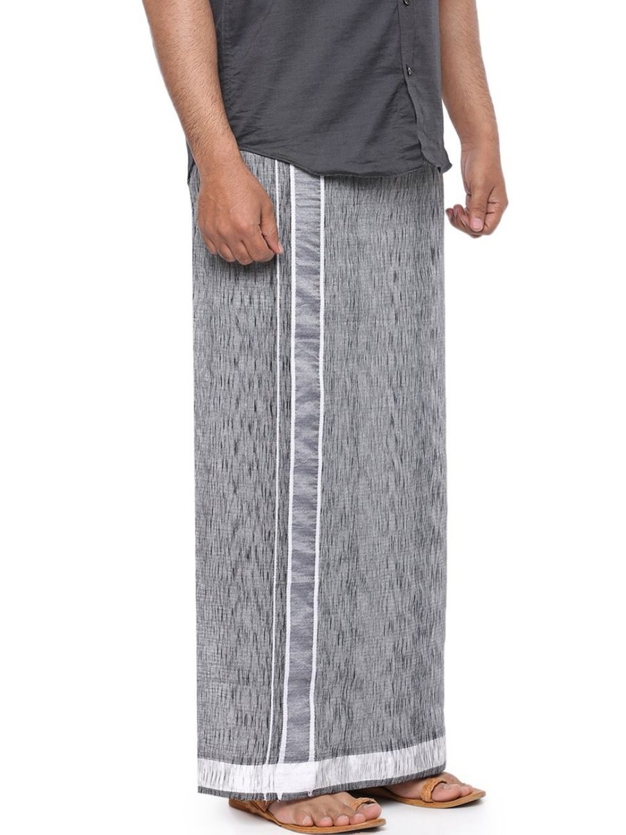 Mens Single Dhoti Nitro Slub Grey-Side view