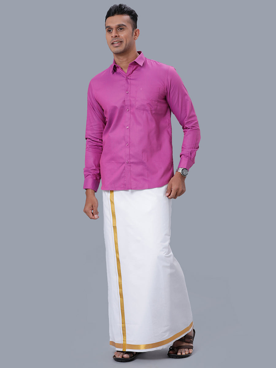 Mens Formal Shirt Full Sleeves Deep Pink T30 TF5-Front view