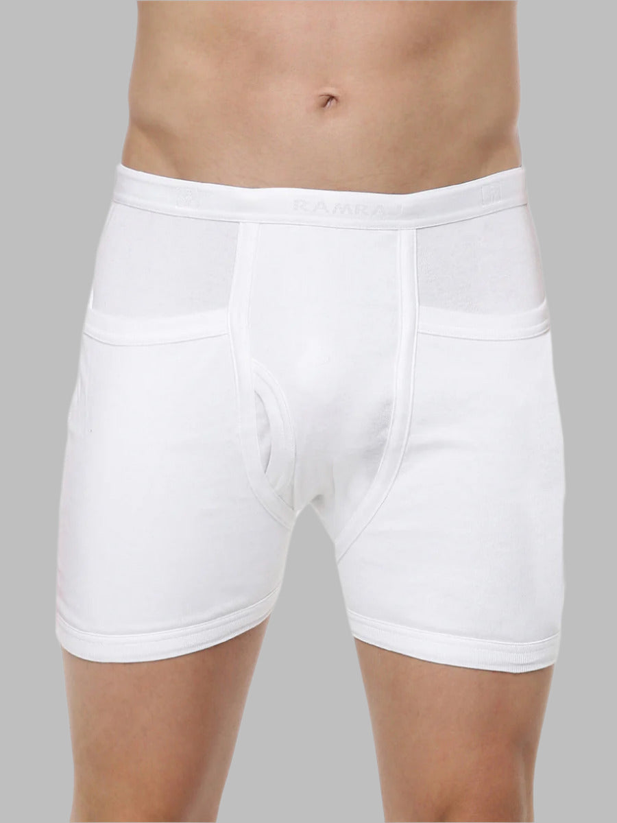 Soft Combed Rib White Pocket Trunks Arrow (2PCs Pack)