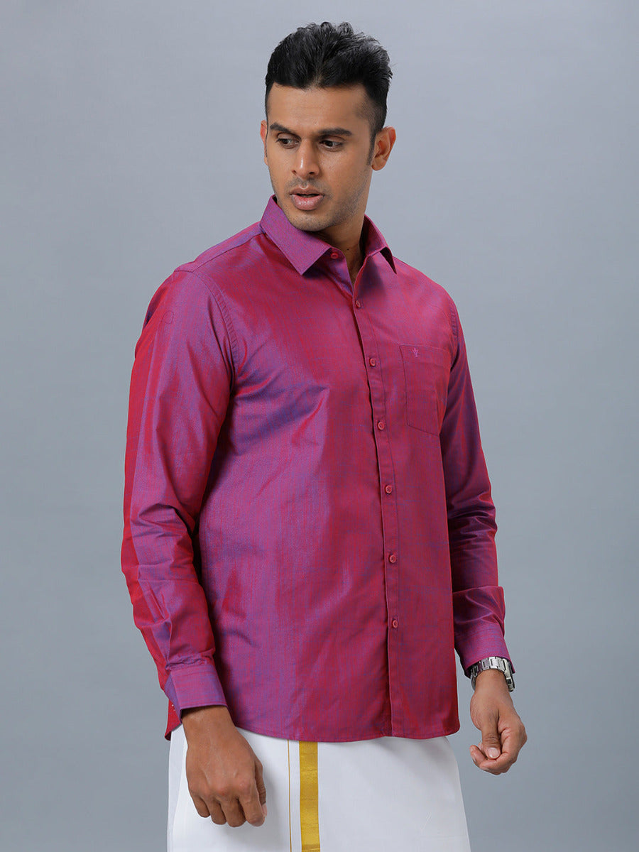 Mens Formal Shirt Full Sleeves Deep Pink T20 CR2