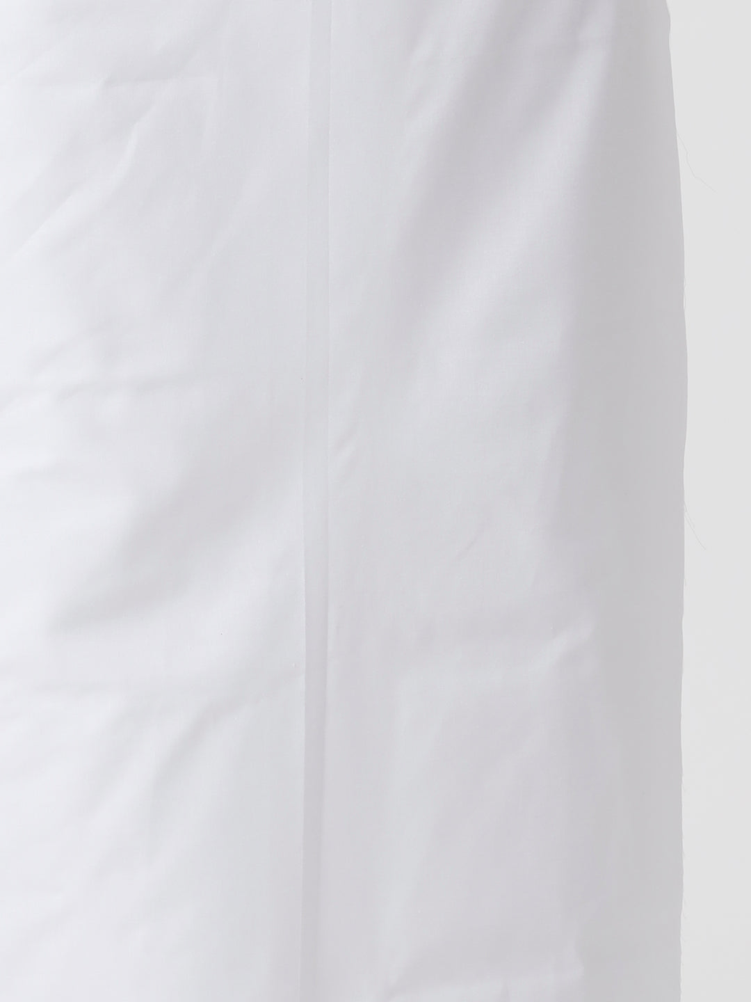 Mens Cotton Full Sleeve White Medium Length Kurta with Prayer Dhoti Combo-Bottom view