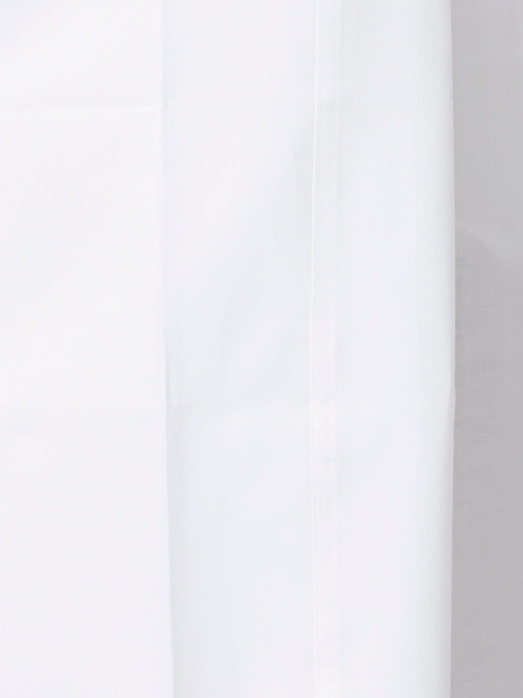 Mens Cotton Full Sleeve White Medium Kurta with Stitched Prayer Dhoti Combo Samraj-Bottom view