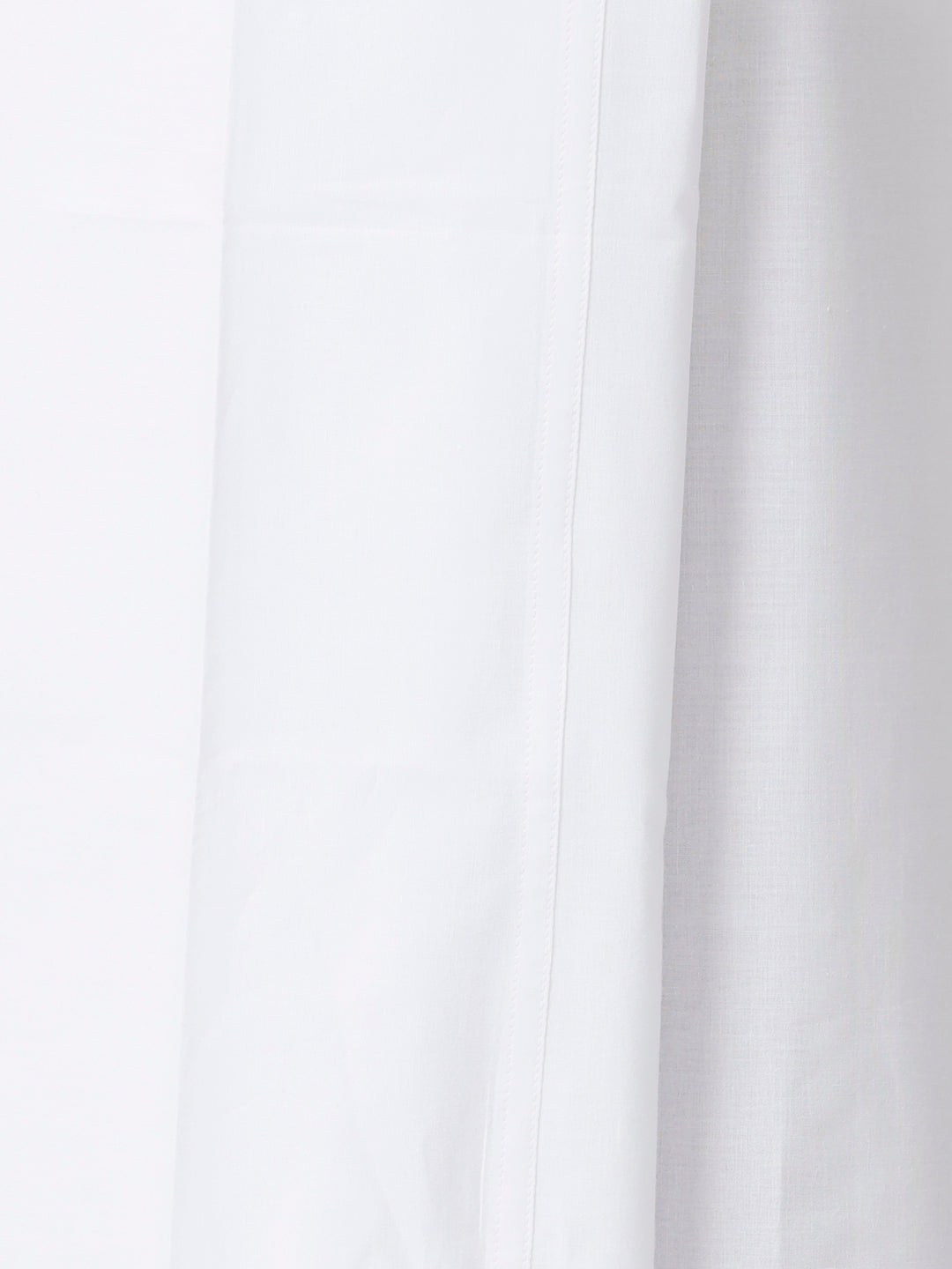 Mens Cotton Full Sleeve White Medium Kurta Top with Stitched Prayer Dhoti Combo Samraj-Bottom view