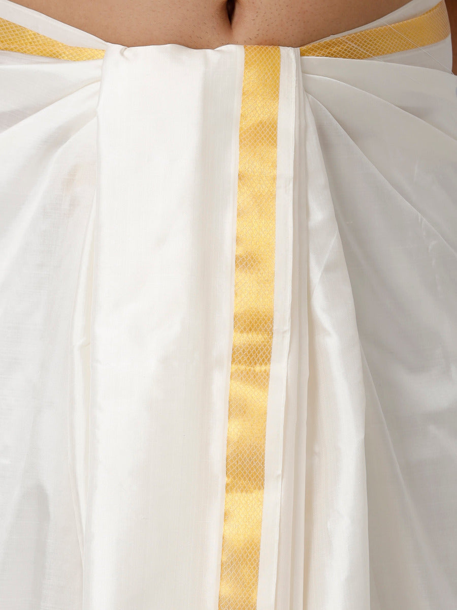 Mens Pure Silk 1/2" Panchakacham & Towel (9+5) Thirukalyan-Bottom view