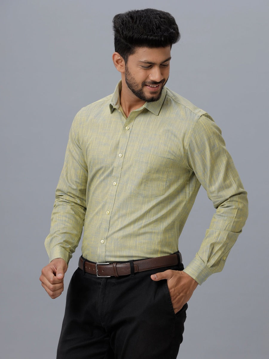 Mens Formal Shirt Full Sleeves Green CL2 GT25-Side view
