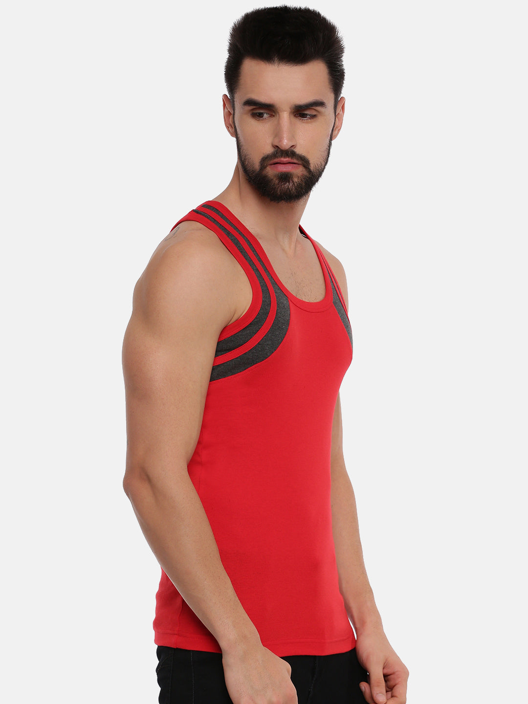 Mens Cotton Gym Vest Color Archery RN 5004 (2 PCs Pack)-Side alternative view