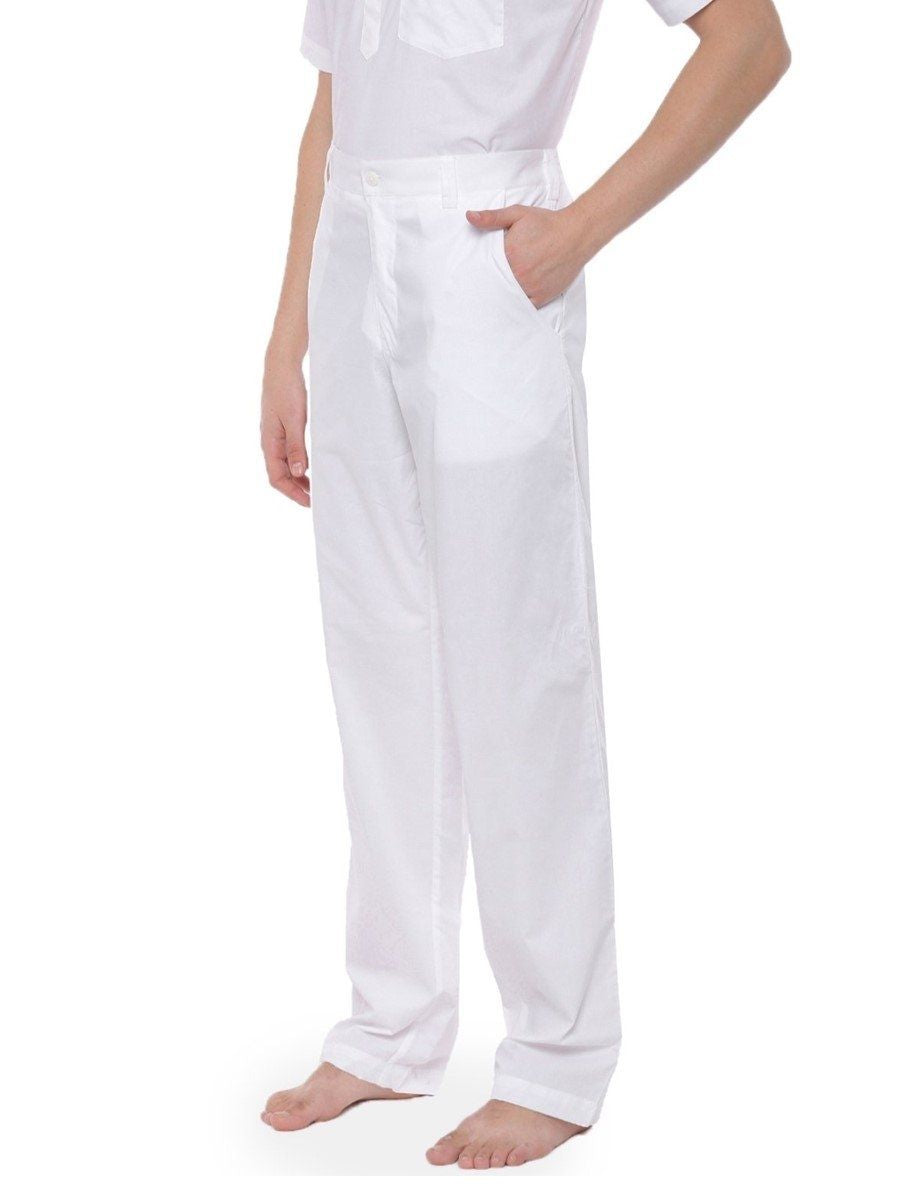 Mens Cotton White By Pant-Side view