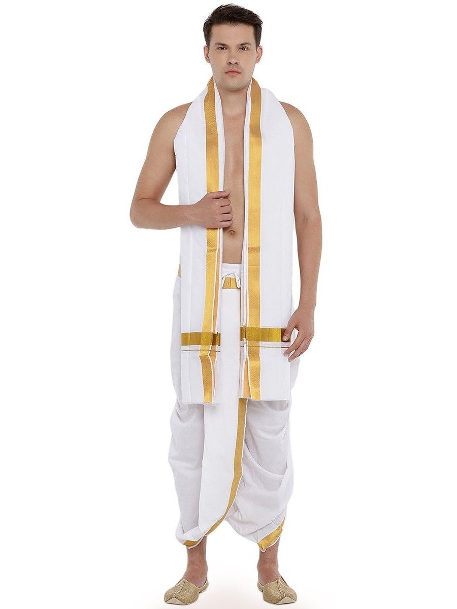 Mens Ready Made Panchakacham White J 1 1-2