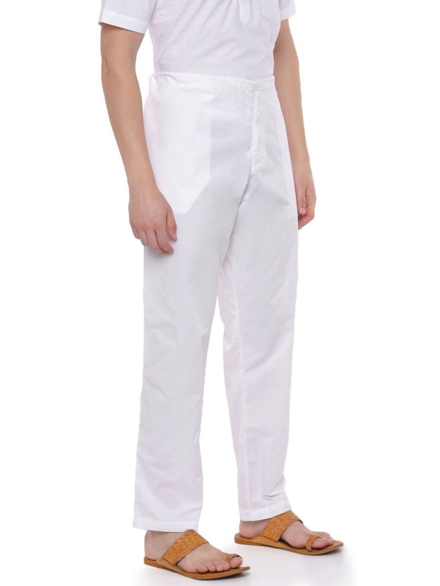 Mens Cotton White Pyjama Pant-Side view
