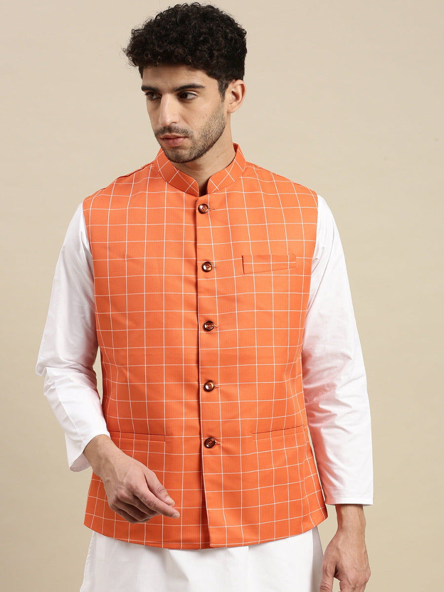 Mens Ethnic Jacket Orange DC2
