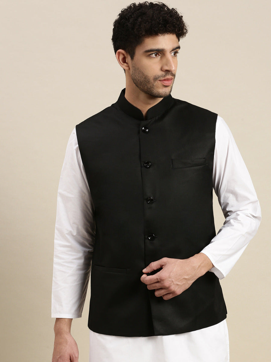 Men Ethnic Jacket Black DW11