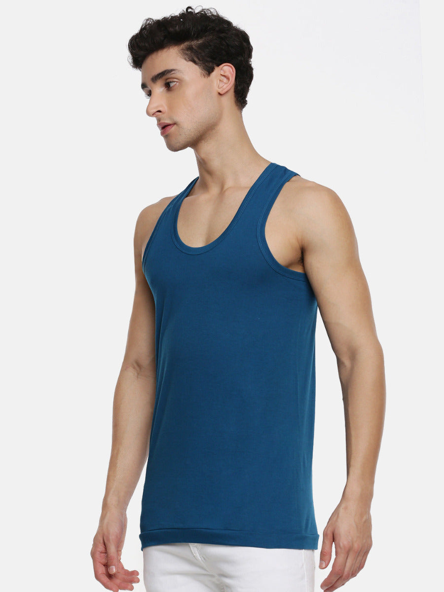 Mens Fine Cotton Color Banian RN Sukra (2 PCs Pack)-Side alternative view