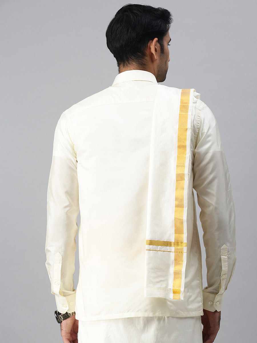 Pure Silk 1 1/2" Towel Rajahamsa-Back view