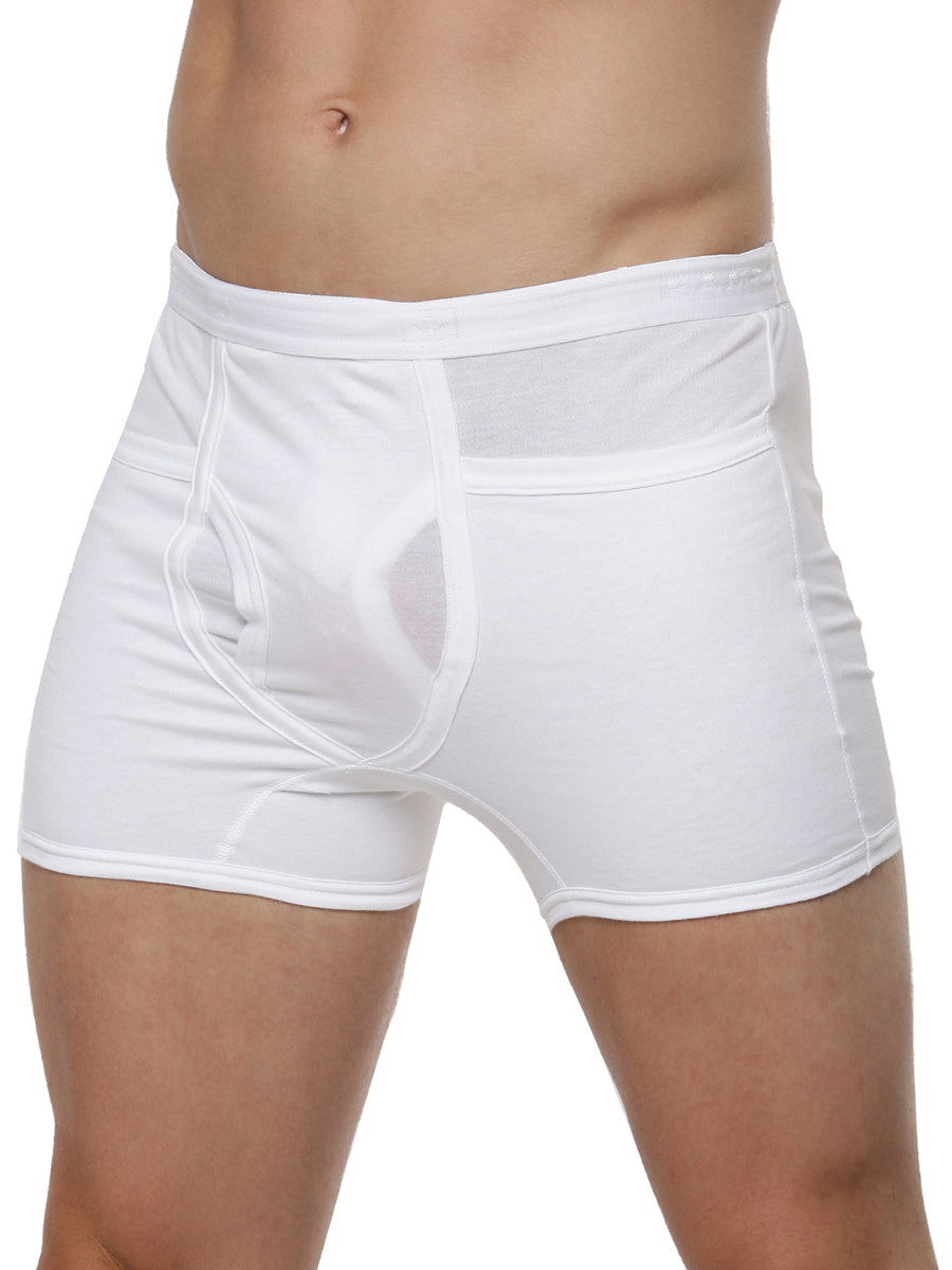 Soft Combed Fine Jersy White Pocket Trunks Target (2PCs Pack)-Front view