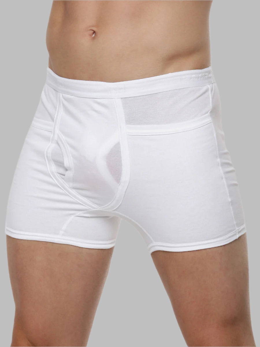 Soft Combed Fine Jersy White Pocket Trunks Target (2PCs Pack)-Front view
