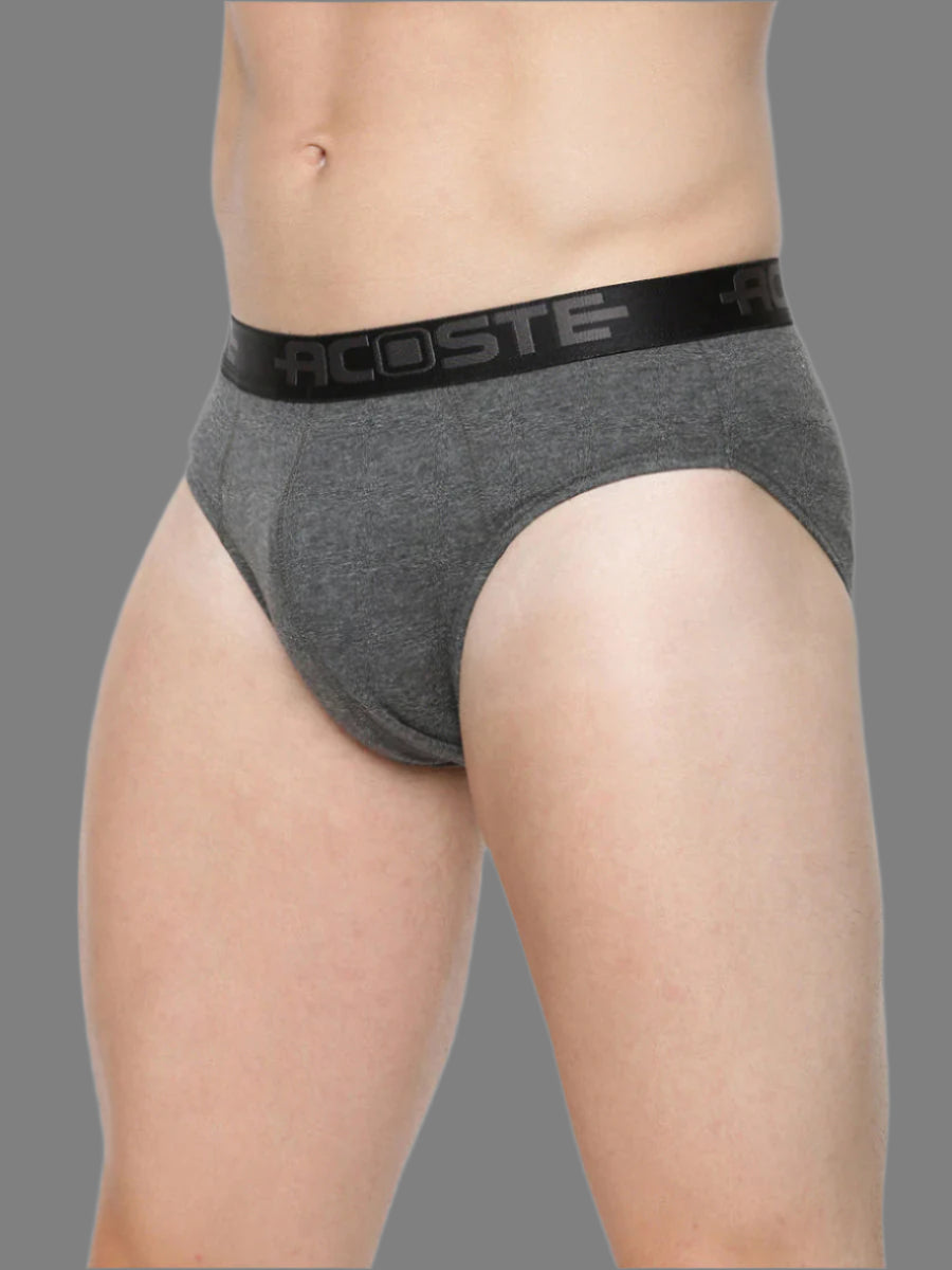 Mens Combed Spandex Outer Elastic Plus Size Brief Acoste (2 Pcs Pack)-Side alternative view