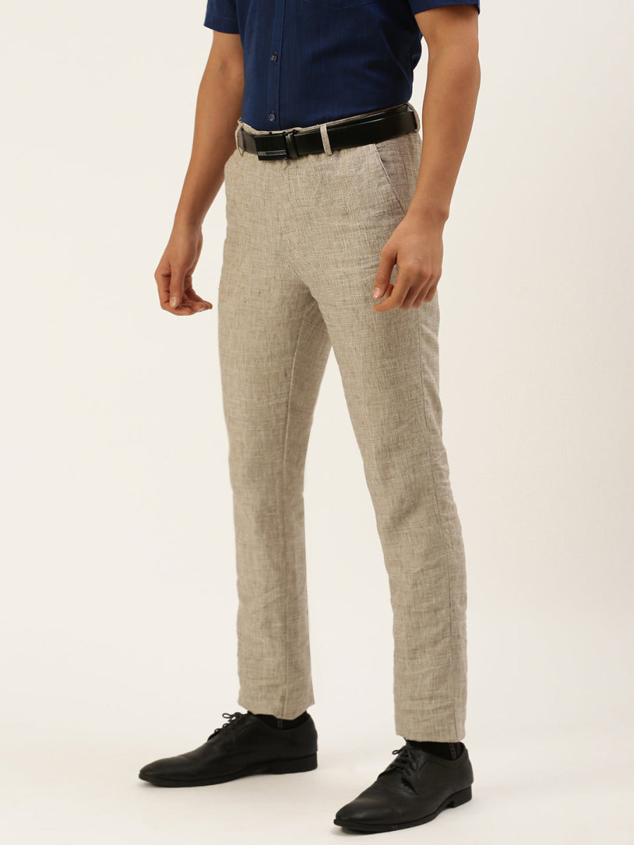 Mens Linen Pant Thistle Green-Side view