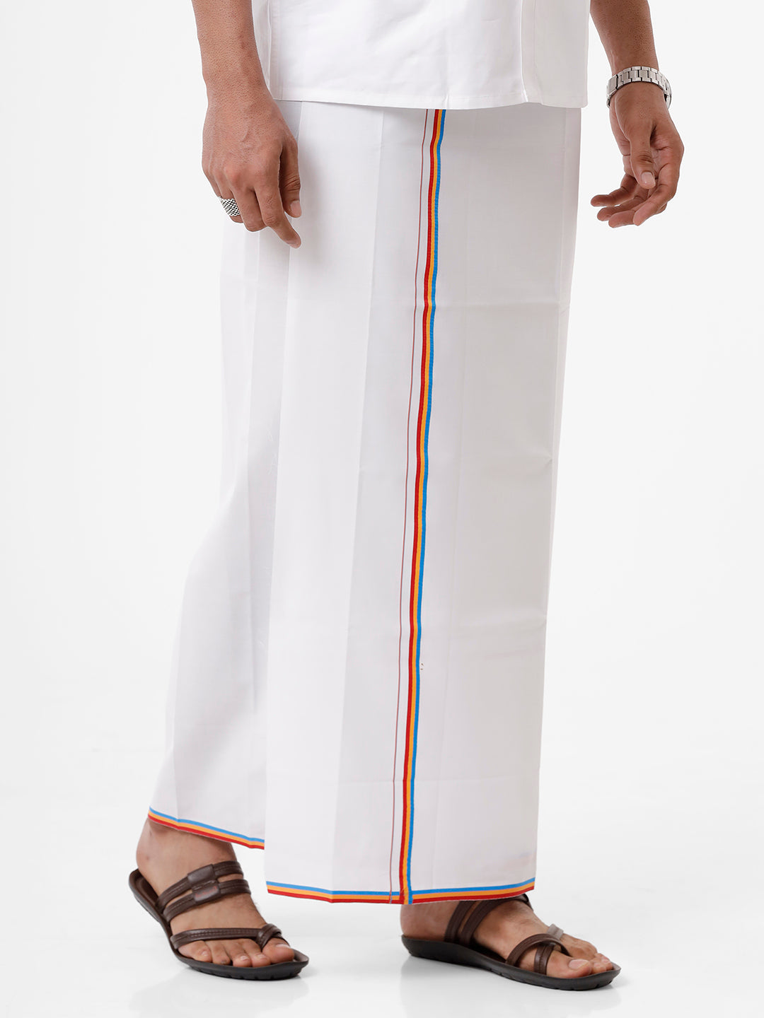 100% Cotton Political Dhoti - PMK -Side view