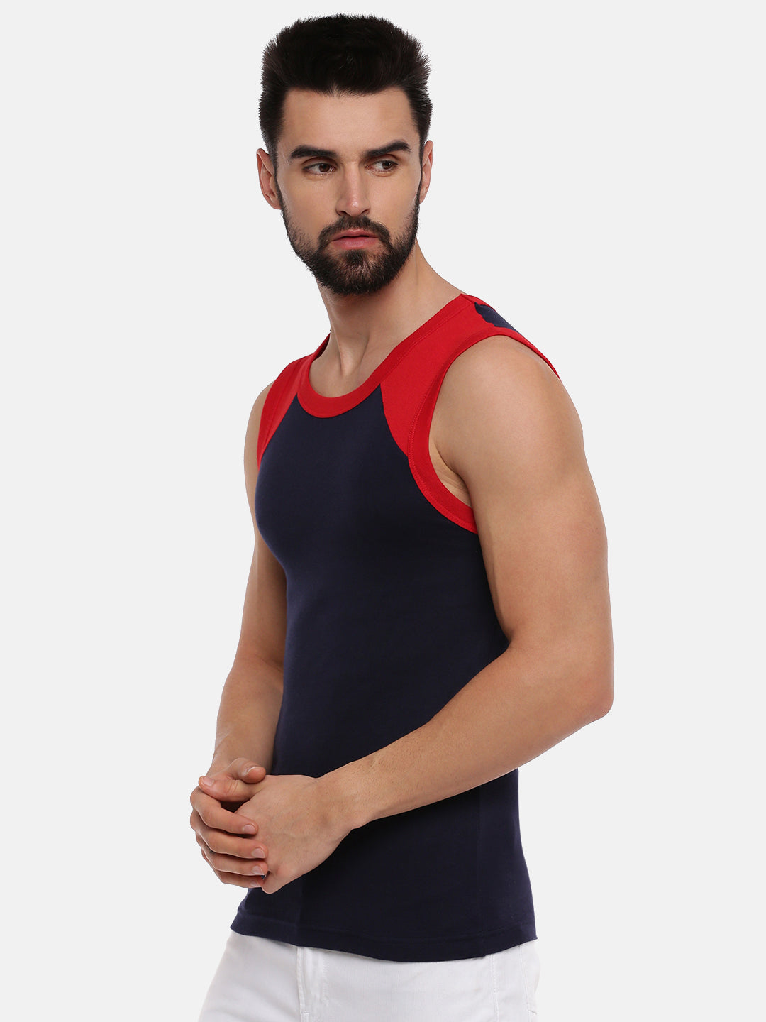 Mens Cotton Gym Vest Color Archery RNBS 5005 (2 PCs Pack)-Side view