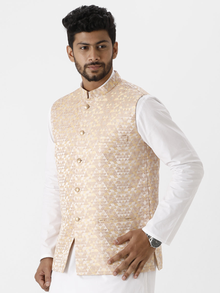 Mens Fancy Embossed Ethnic Jacket Sandal-Side view