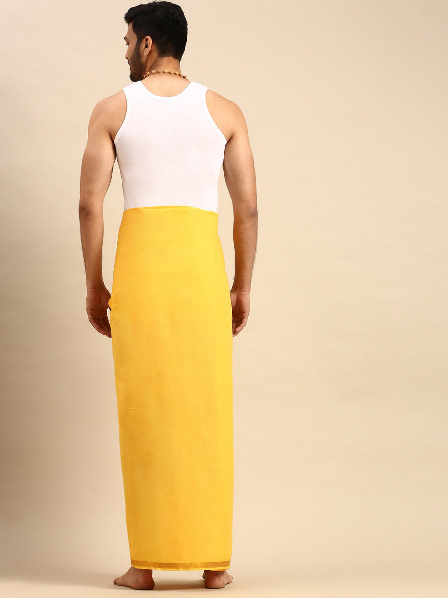 Mens Color Dhoti with 3/4" Gold Jari Border Cosmic 2 GLD-Back view