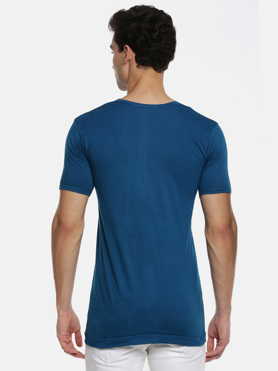 Mens Fine Cotton Color Sleeve Banian RNS Sukra (2 PCs Pack)-Back view