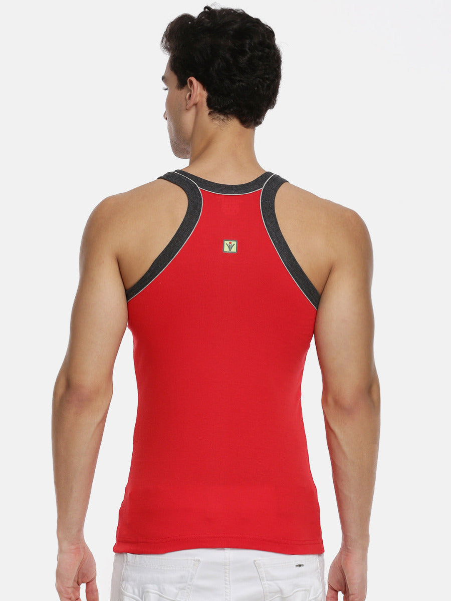 Mens Cotton Sleeveless Color Gym Vest RN Archery 5002 (2 PCs Pack)-Back view