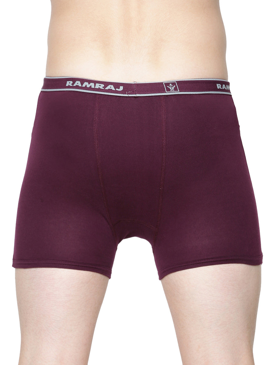 Mens Cotton Pocket Trunk Plus Size Fine Softex - ( Pack of 2 )-Back view purple
