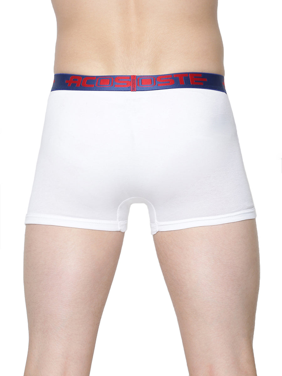 Combed Rib Spandex Outer Elastic Shorts White Acoste 1014 (2PCs Pack)-Back view