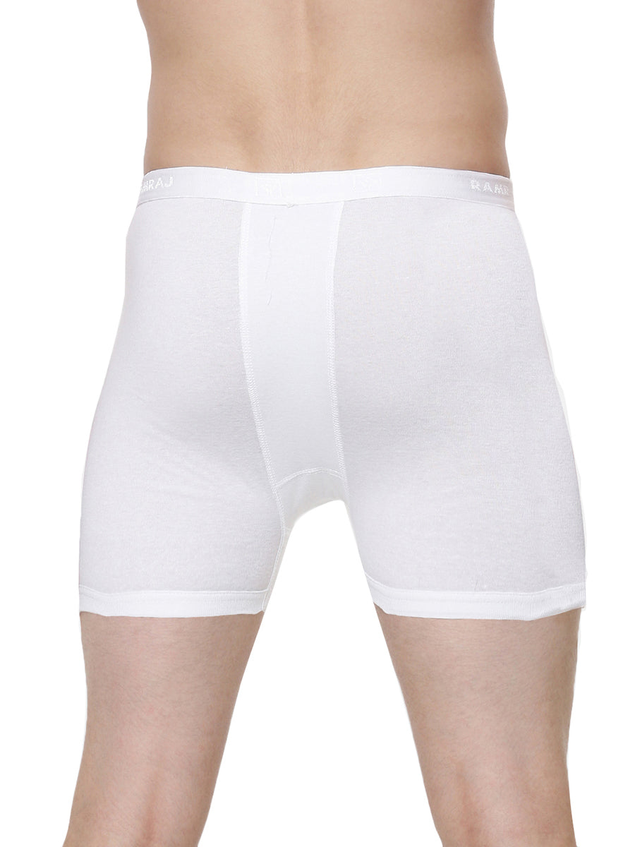 Soft Combed Rib White Pocket Trunks Arrow (2PCs Pack)-Back view