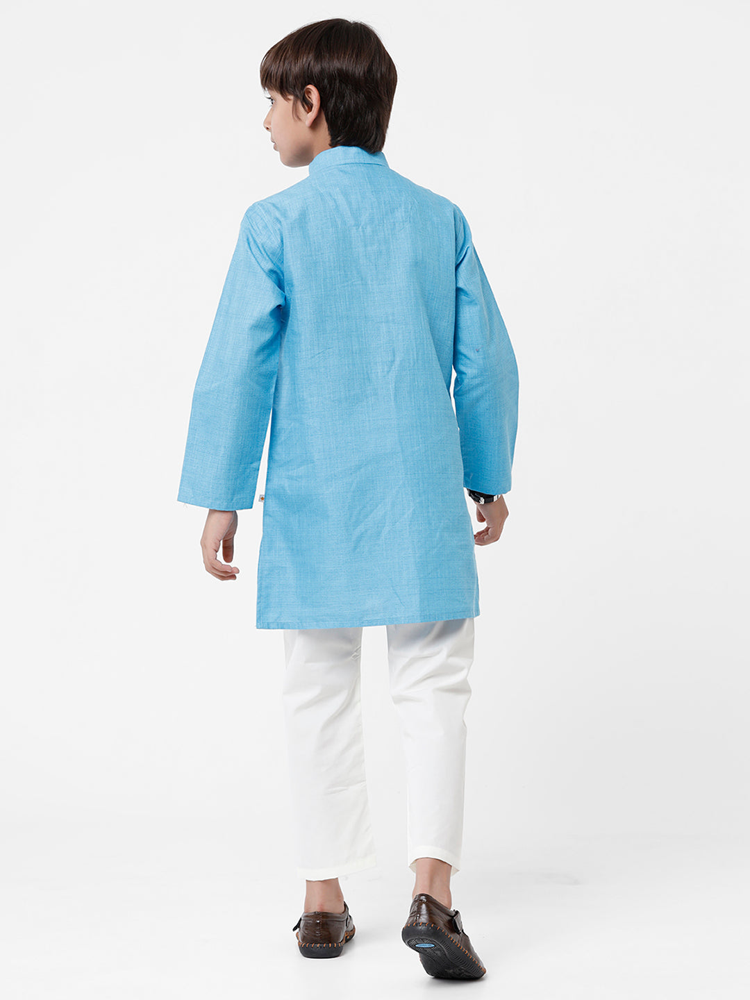 Boys Kurta  Pyjama Set Blue-Back view