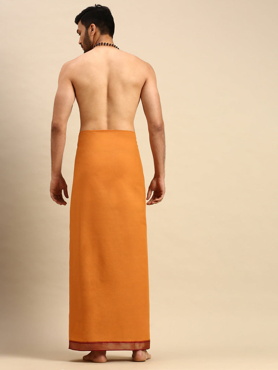 Mens Color Dhoti with Fancy Border Brindhavan Kavi-Back view