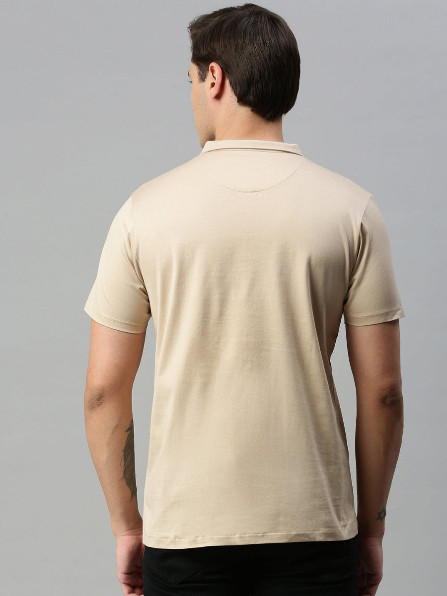 Mens Sandal Smart Fit Mandarin Collar T-shirt MM4-Back view
