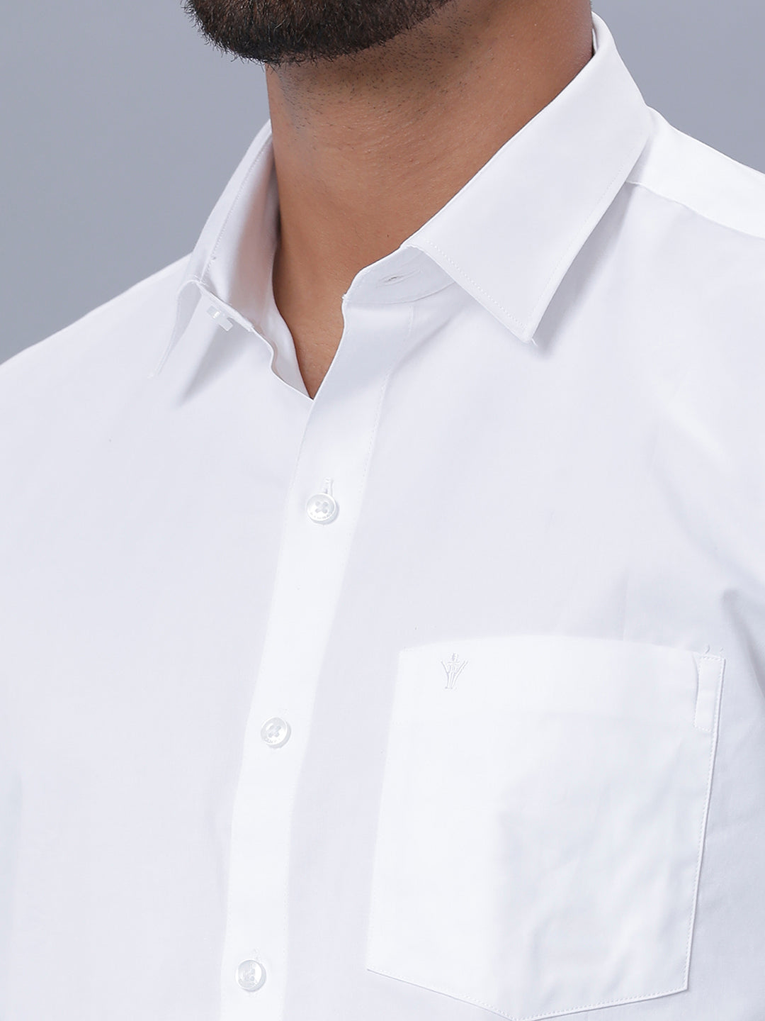 Mens Royal Cotton White Full Sleeves Shirt with 3/4'' Gold Jari Single Dhoti Combo-zoom view