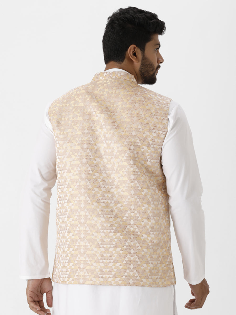 Mens Fancy Embossed Ethnic Jacket Sandal-Back view