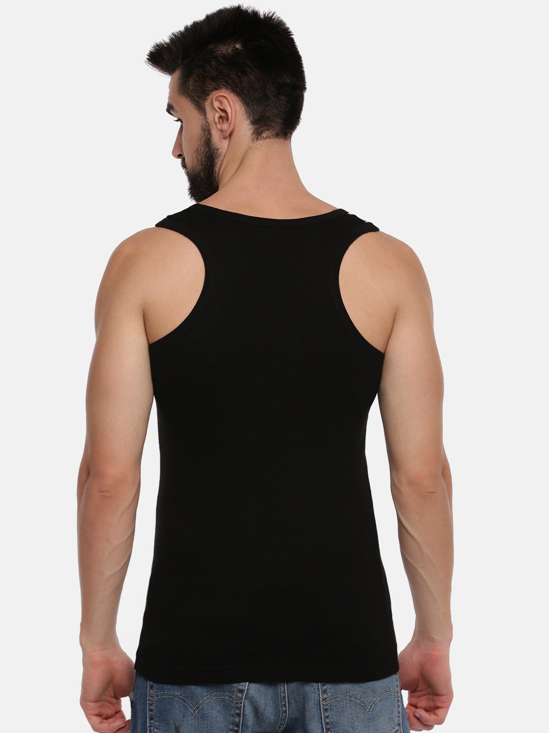 Mens Cotton Gym Vest Color Archery RN 5004 (2 PCs Pack)-Back view