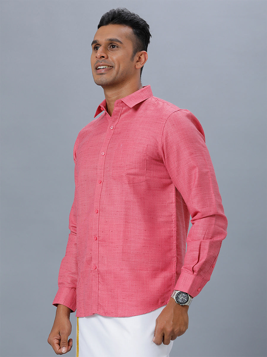 Mens Formal Shirt Full Sleeves Dark Pink T7 CG9