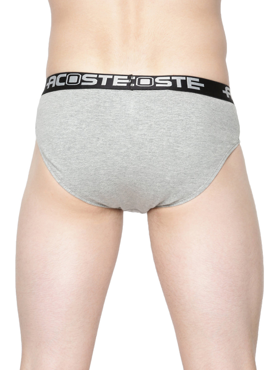 Men 100% Combed Cotton Rib Assorted Colour Outer Elastic Brief Acoste 1015 (Pack of 2)