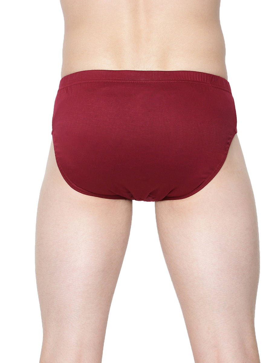 Soft Combed Fine Jersey Solid Inner Elastic Brief Merc (2 PCs Pack)-BAck view