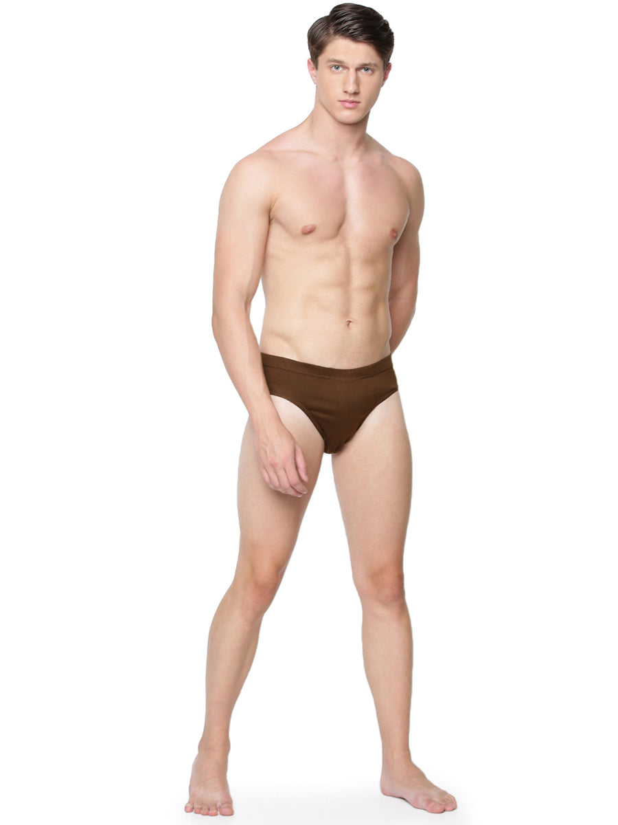 Soft Combed Fine Jersey Solid Inner Elastic Brief Merc (2 PCs Pack)-Full view'