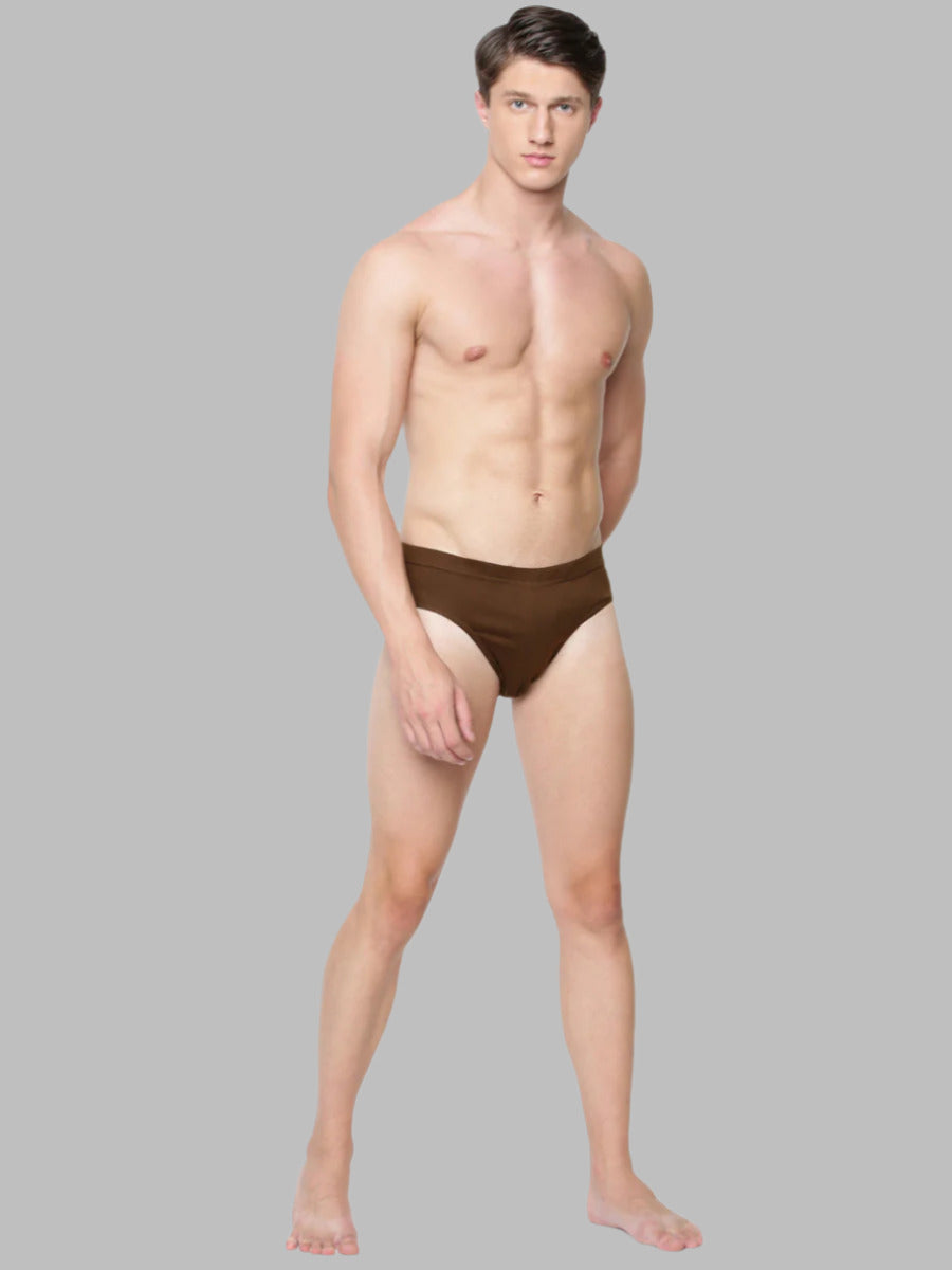 Soft Combed Fine Jersey Solid Inner Elastic Brief Merc (2 PCs Pack)-Full view'